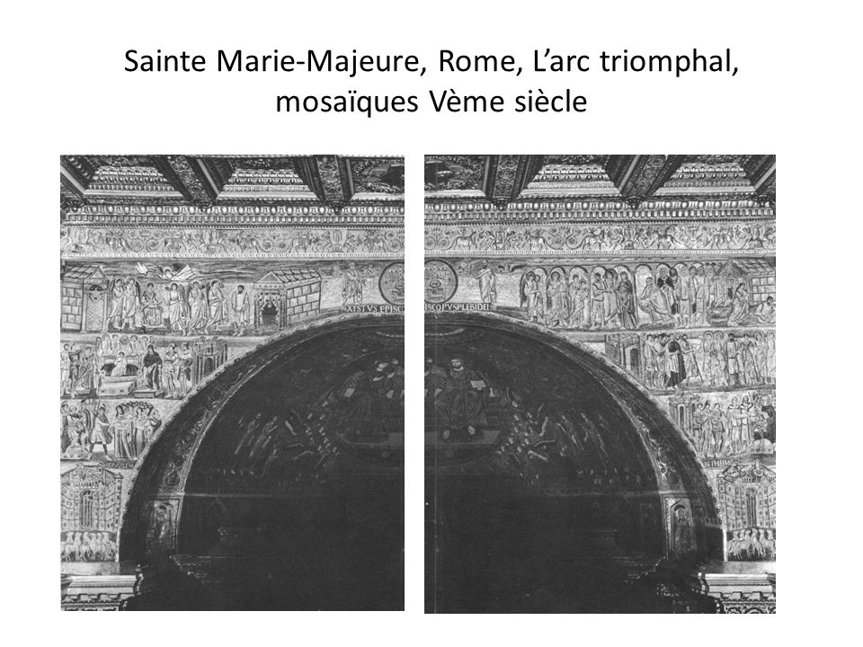 Sainte Marie-Majeure, Rome, L’arc triomphal, mosaïques Vème siècle