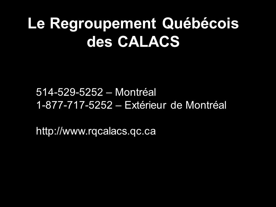 Le Regroupement Québécois des CALACS