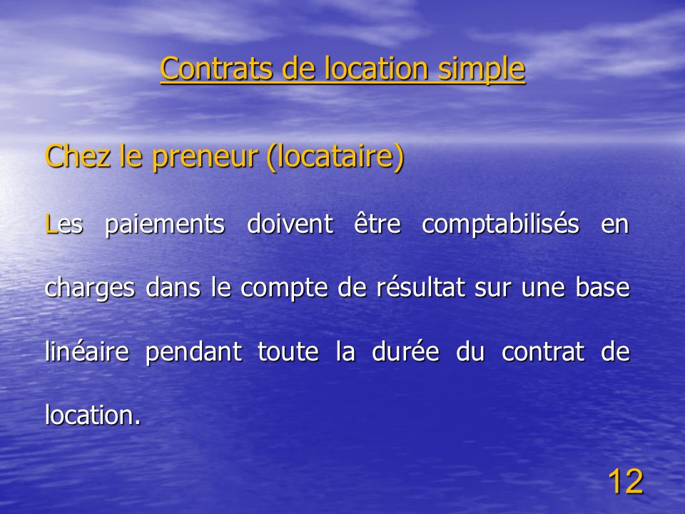 Contrats de location simple