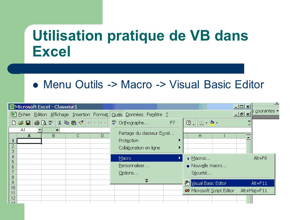 Utilisation pratique de VB dans Excel