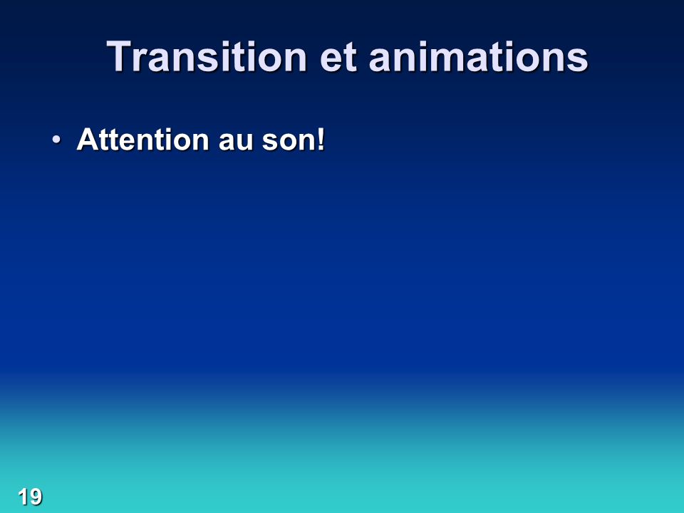Transition et animations