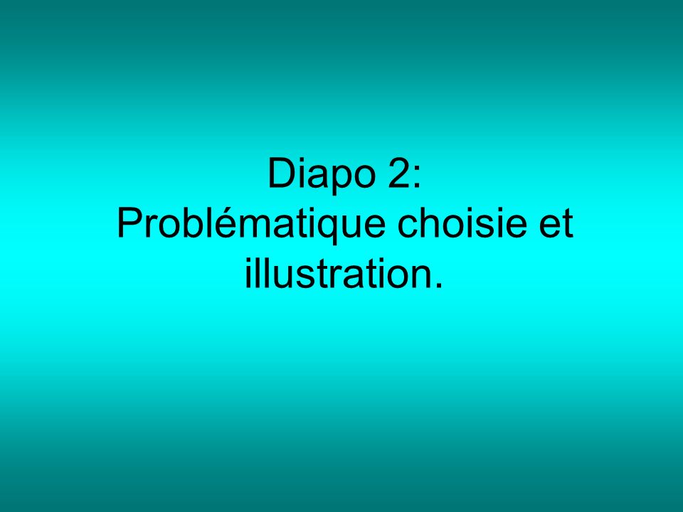 Diapo 2: Problématique choisie et illustration.