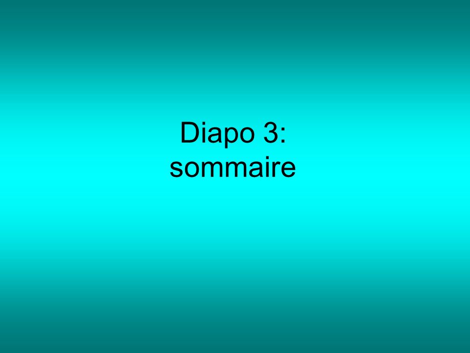 Diapo 3: sommaire
