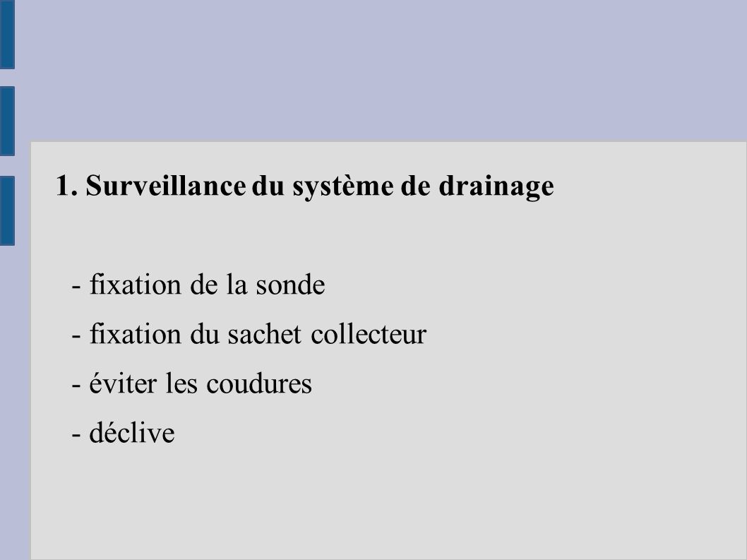 1. Surveillance du système de drainage