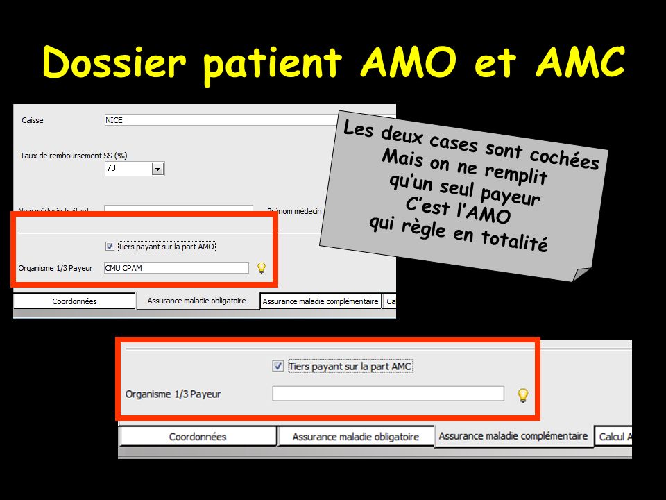 Dossier patient AMO et AMC