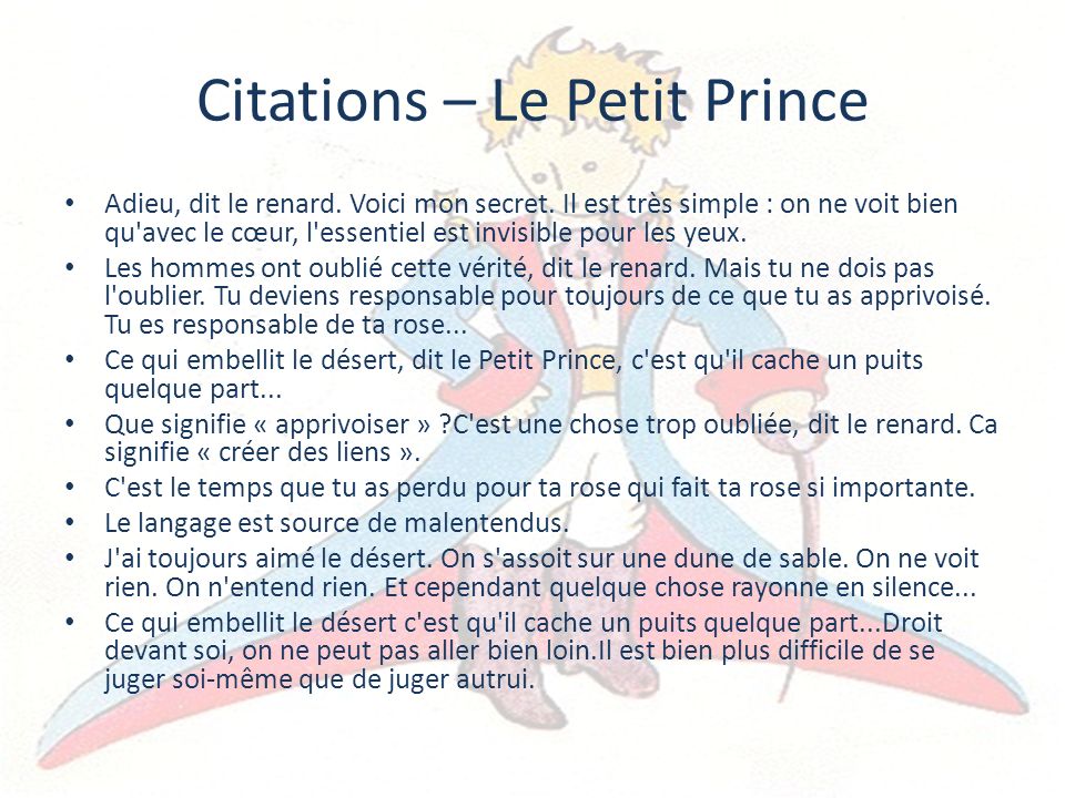 Citations – Le Petit Prince
