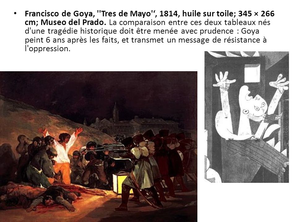 Francisco de Goya, Tres de Mayo ‘, 1814, huile sur toile; 345 × 266 cm; Museo del Prado.