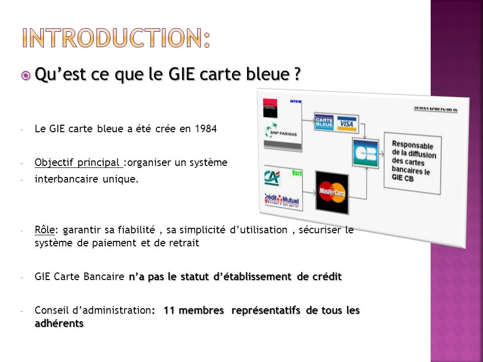 Introduction: Qu’est ce que le GIE carte bleue