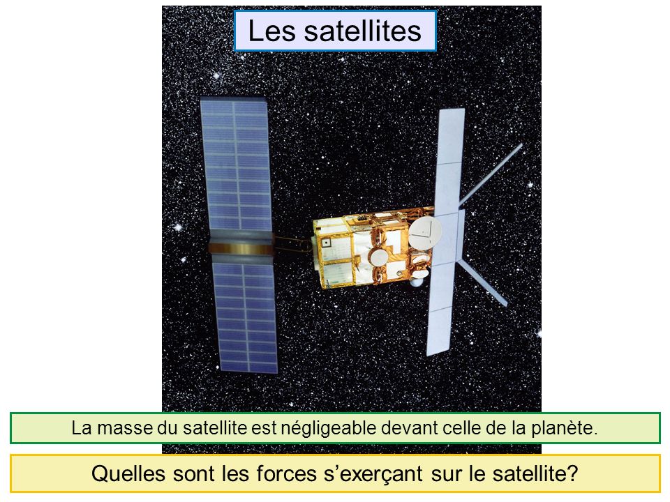 Les satellites Quelles sont les forces s’exerçant sur le satellite