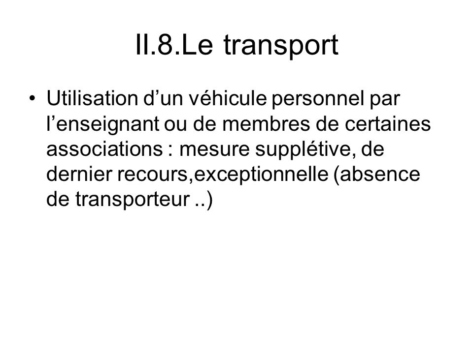 II.8.Le transport