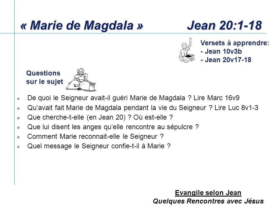 « Marie de Magdala » Jean 20:1-18