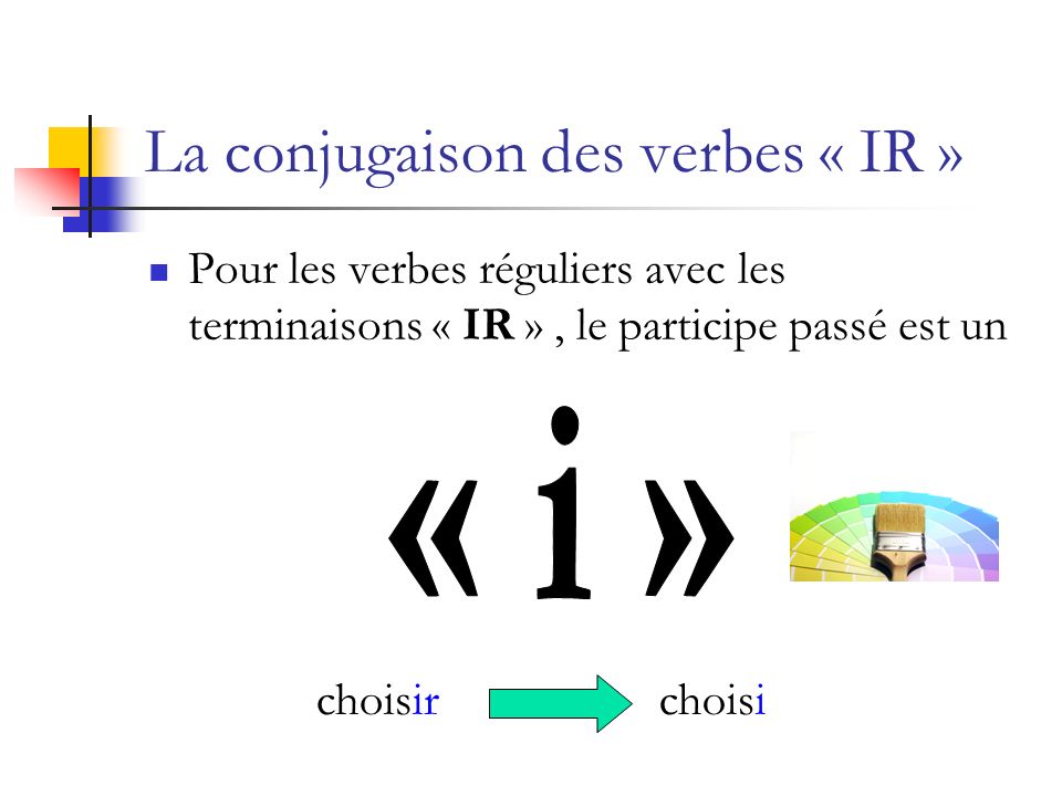 La conjugaison des verbes « IR »