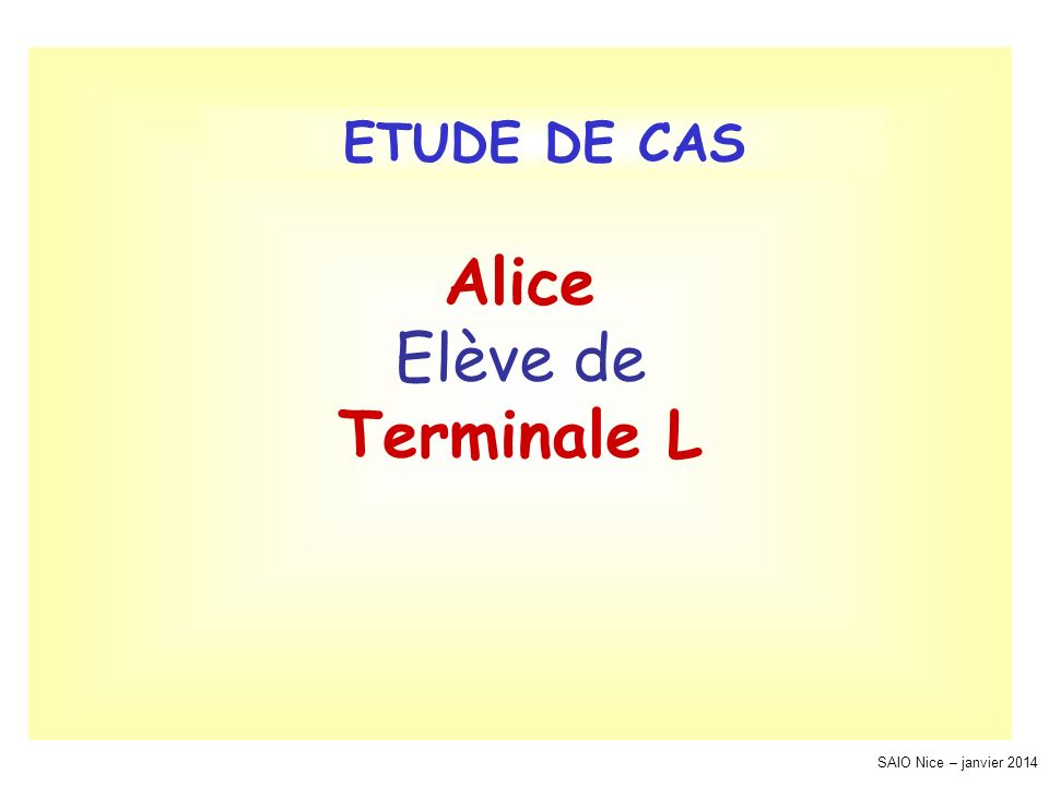 Alice Elève de Terminale L