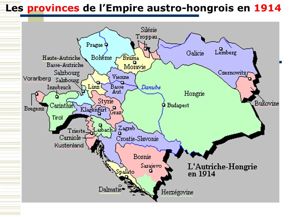 Les provinces de l’Empire austro-hongrois en 1914