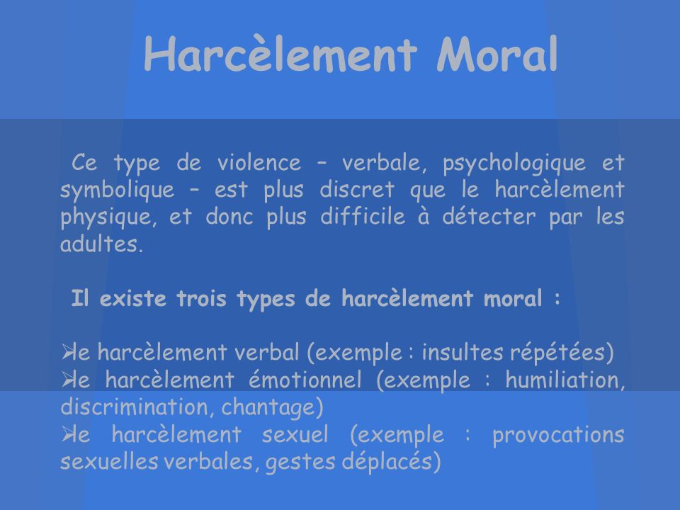 Harcèlement Moral