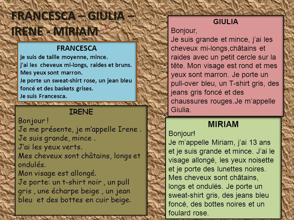FRANCESCA – GIULIA – IRENE - MIRIAM
