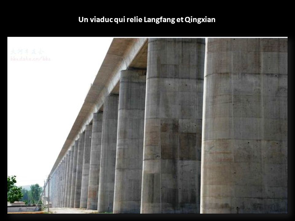 Un viaduc qui relie Langfang et Qingxian