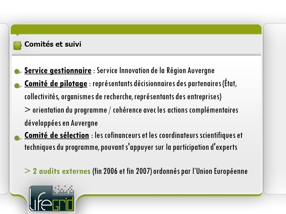 Service gestionnaire : Service Innovation de la Région Auvergne