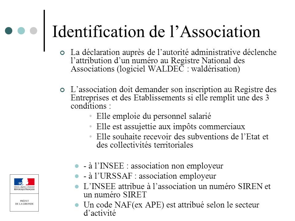 Identification de l’Association