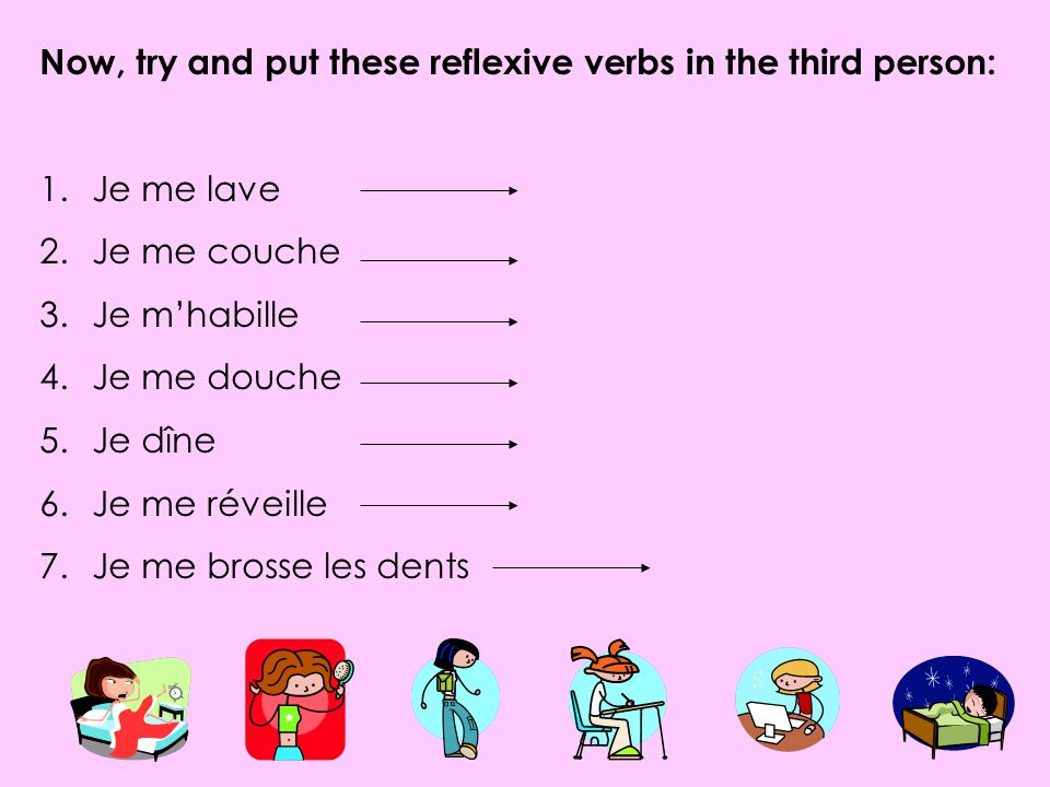 Now, try and put these reflexive verbs in the third person:
