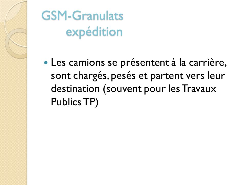 GSM-Granulats expédition