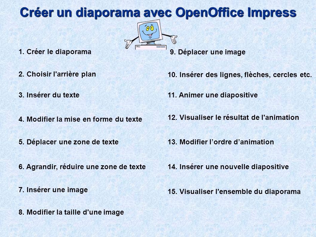 Créer un diaporama avec OpenOffice Impress