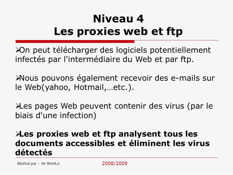 Niveau 4 Les proxies web et ftp