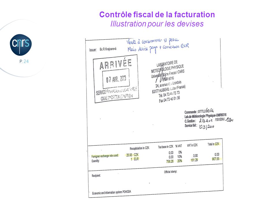 Contrôle fiscal de la facturation Illustration pour les devises