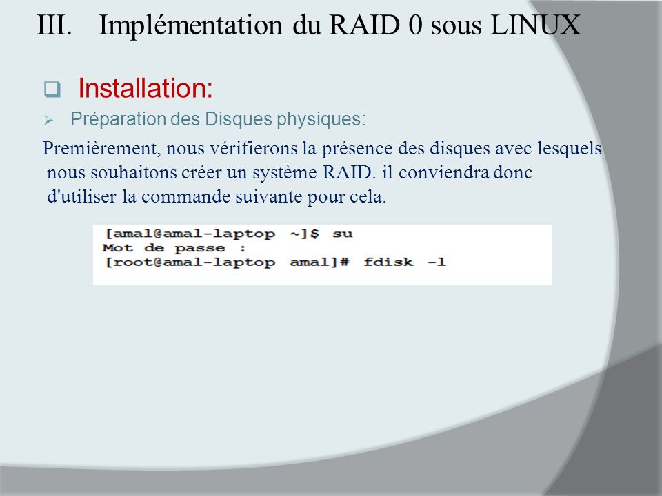Implémentation du RAID 0 sous LINUX