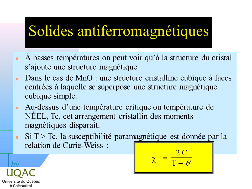 Solides antiferromagnétiques