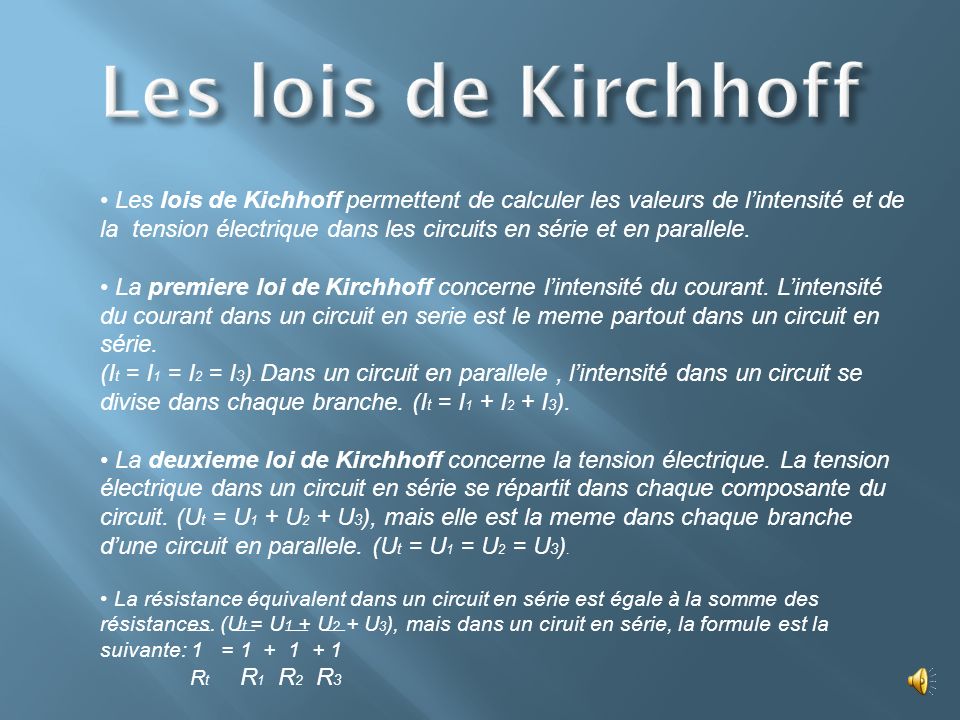 Les lois de Kirchhoff