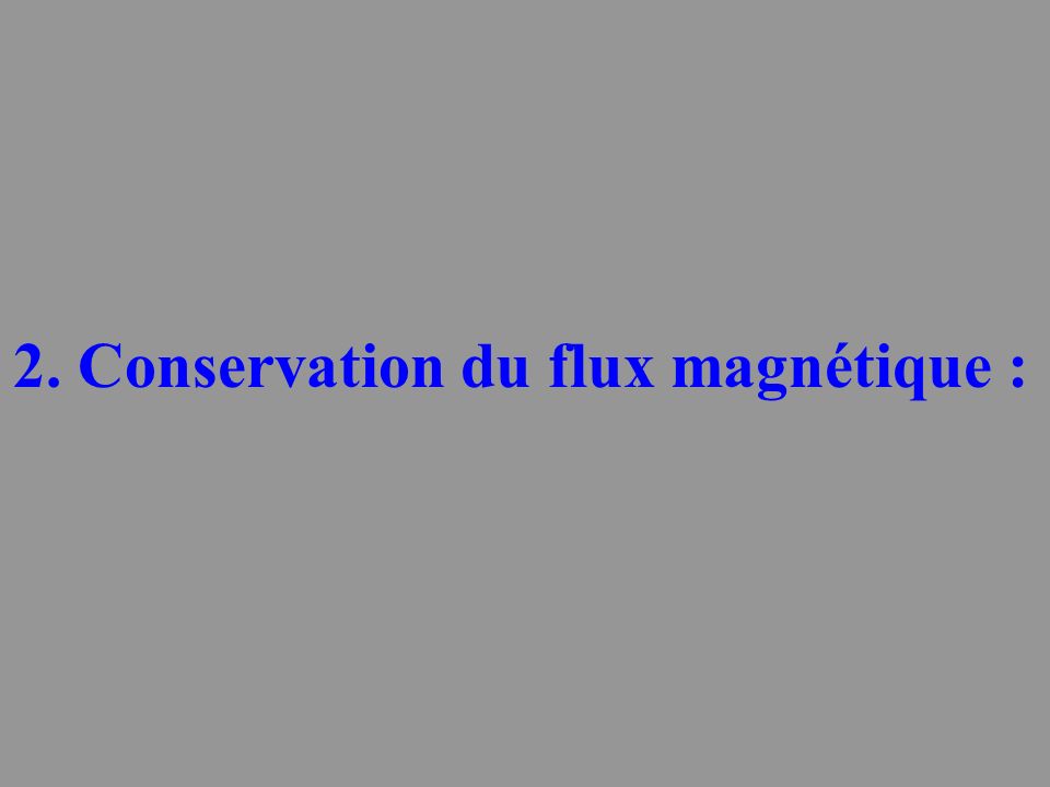 2. Conservation du flux magnétique :
