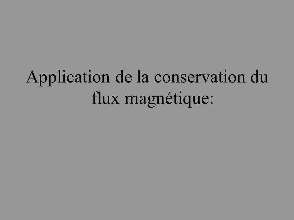 Application de la conservation du flux magnétique: