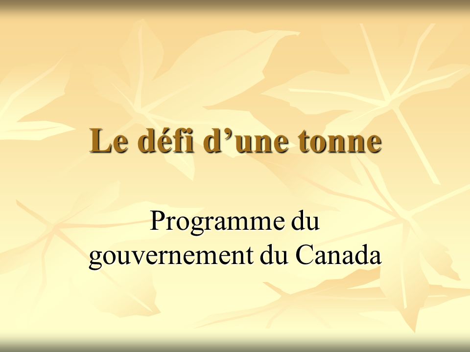 Programme du gouvernement du Canada