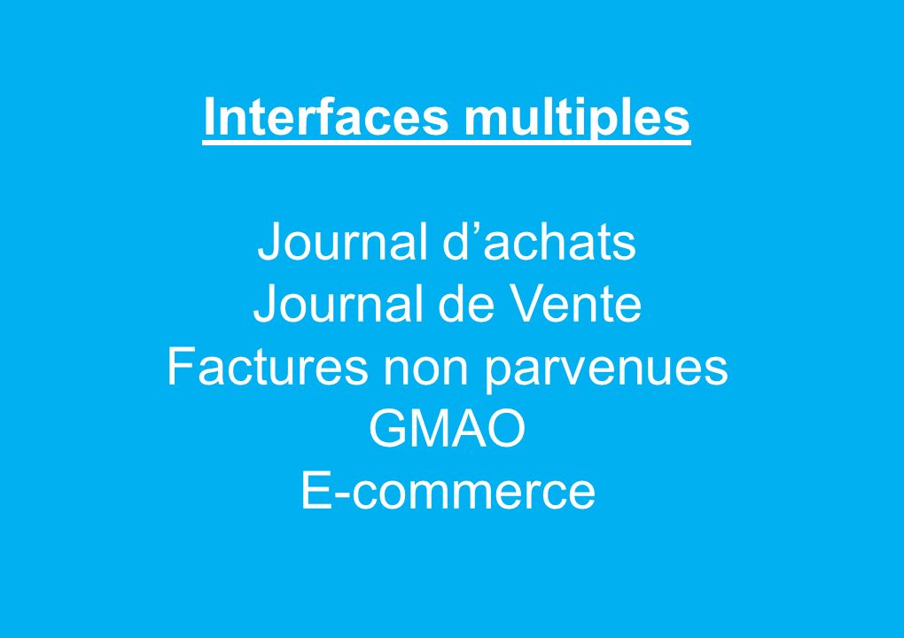 Interfaces multiples Journal d’achats