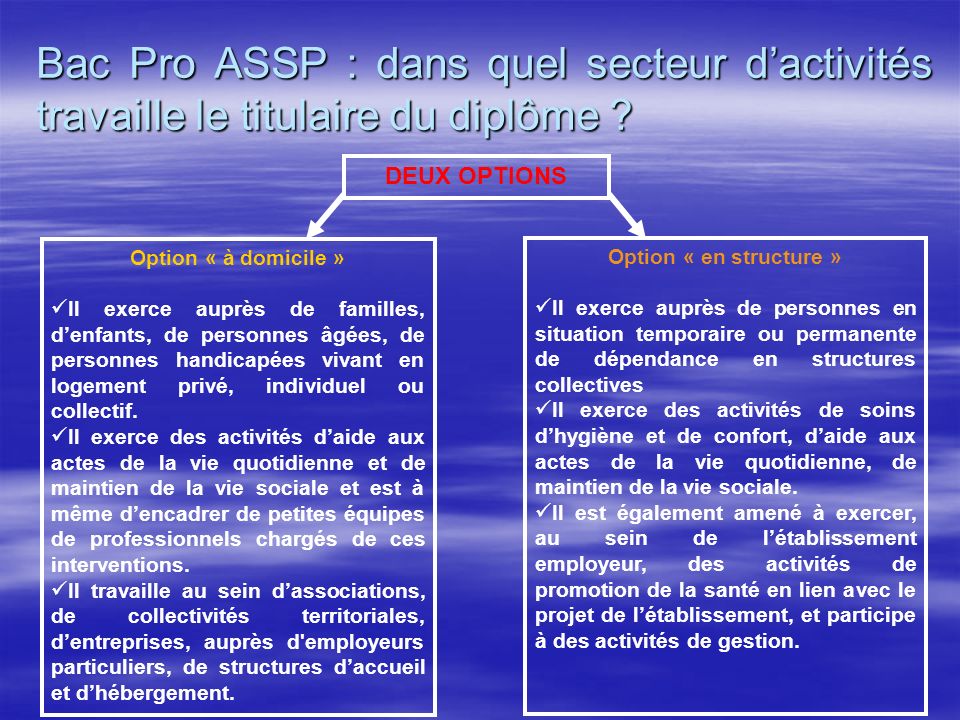 Bac Pro ASSP : dans quel secteur d’activités travaille le titulaire du diplôme