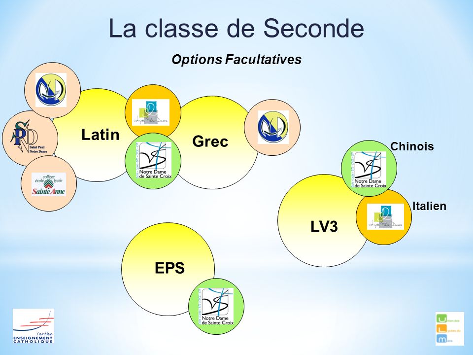 La classe de Seconde Latin Grec LV3 EPS Options Facultatives Chinois