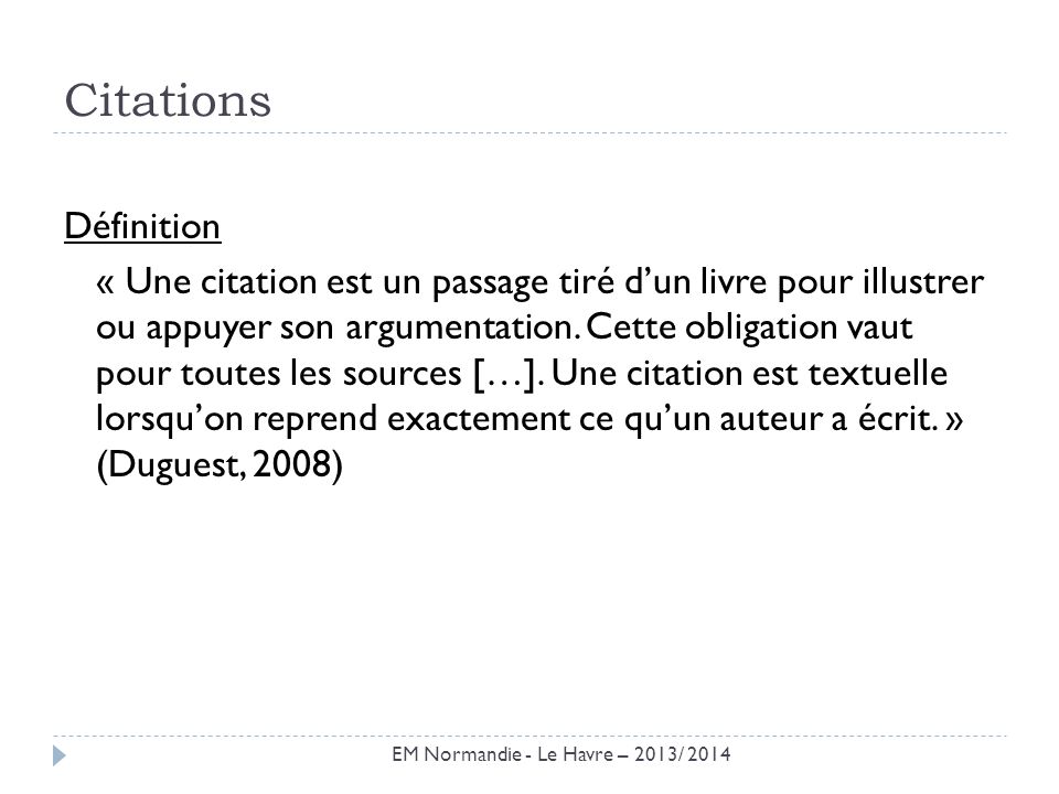 Citations Définition.