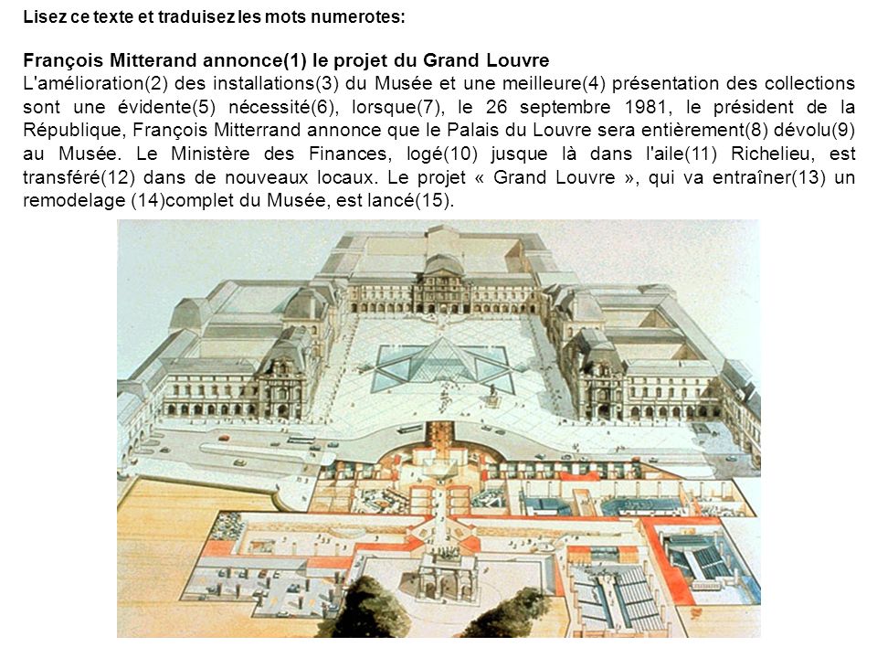 François Mitterand annonce(1) le projet du Grand Louvre