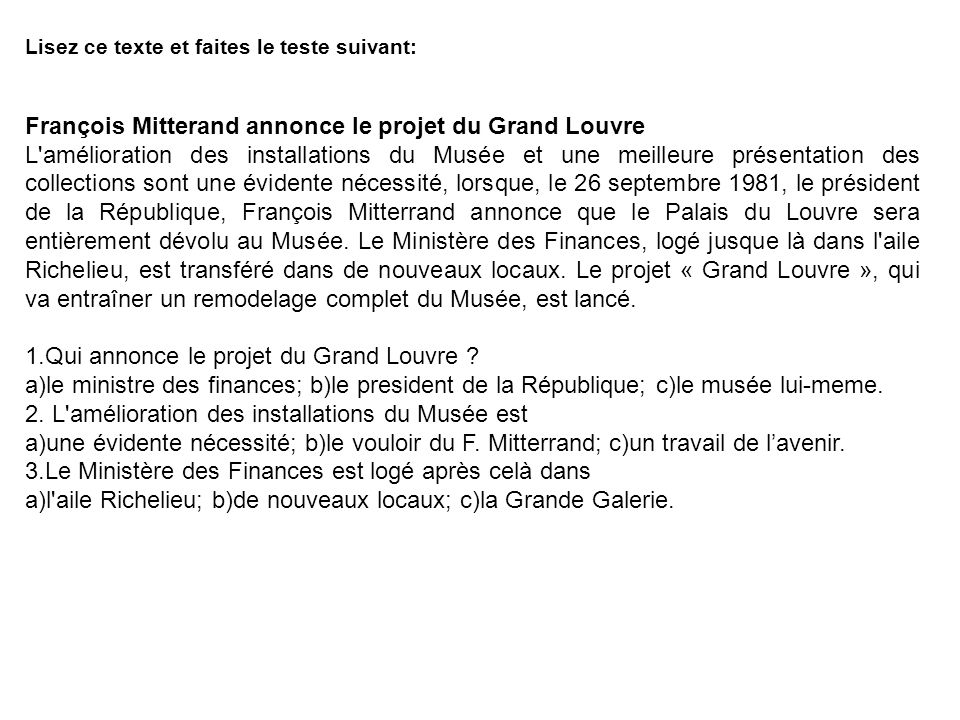 François Mitterand annonce le projet du Grand Louvre
