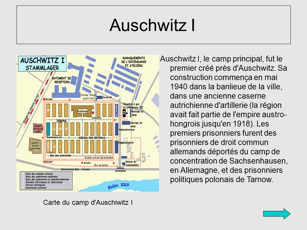 Carte du camp d Auschiwitz I