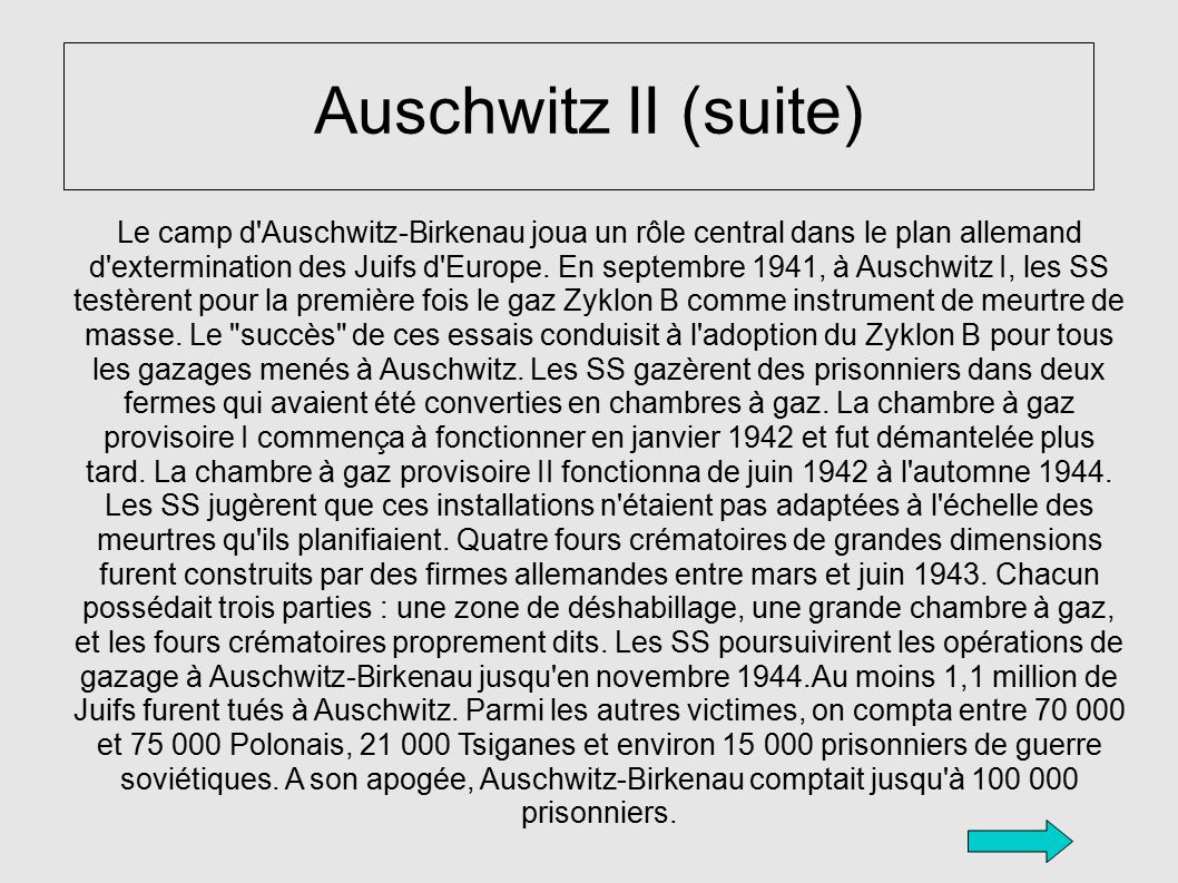 Auschwitz II (suite)