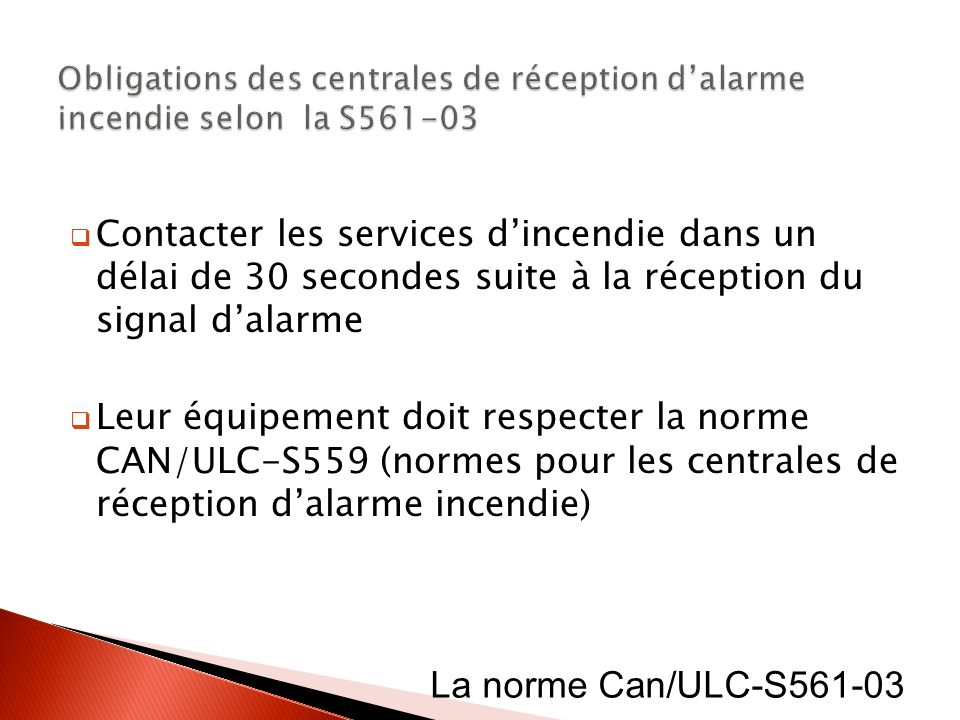Obligations des centrales de réception d’alarme incendie selon la S561-03