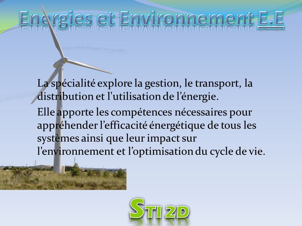 Energies et Environnement E.E