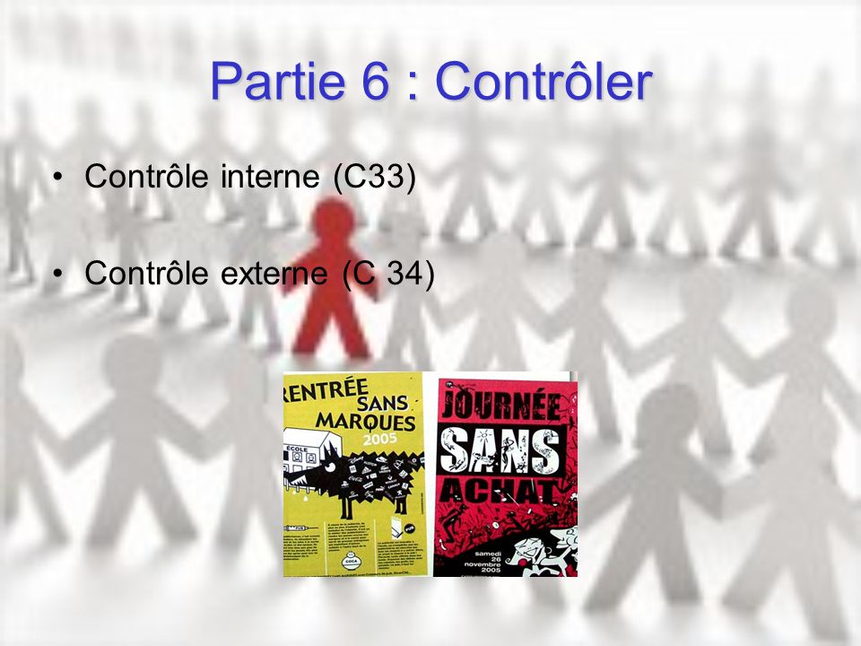 Partie 6 : Contrôler Contrôle interne (C33) Contrôle externe (C 34)