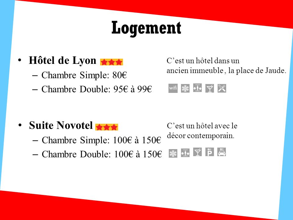 Logement Hôtel de Lyon Suite Novotel Chambre Simple: 80€
