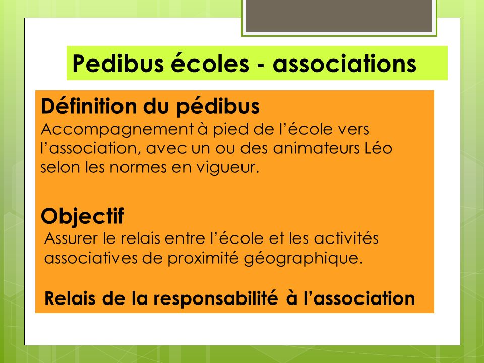 Pedibus écoles - associations