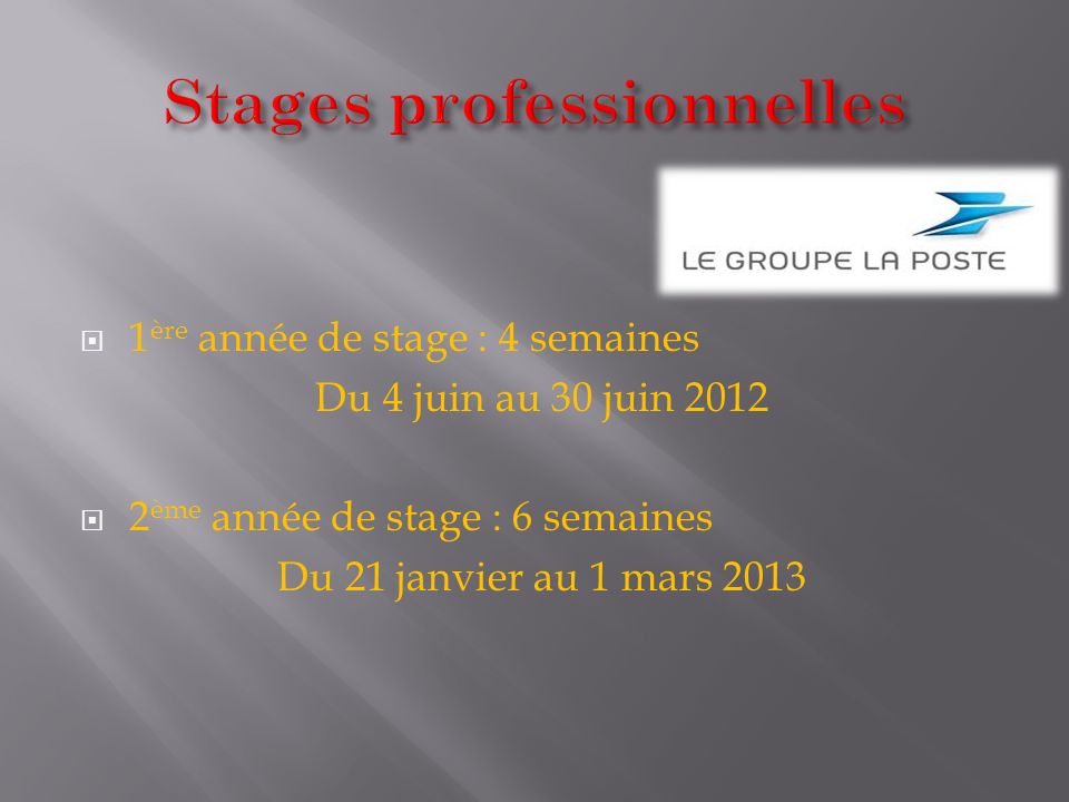 Stages professionnelles