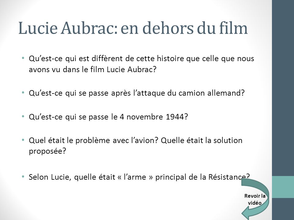 Lucie Aubrac: en dehors du film