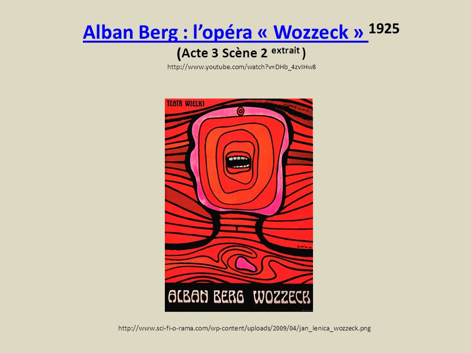Alban Berg : l’opéra « Wozzeck » 1925 (Acte 3 Scène 2 extrait )   v=DHb_4zvIHw8